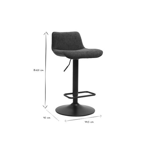 Tabourets De Bar Réglables Pivotants En Tissu Effet Velours Texturé Bleu Foncé (lot De 2) Boost