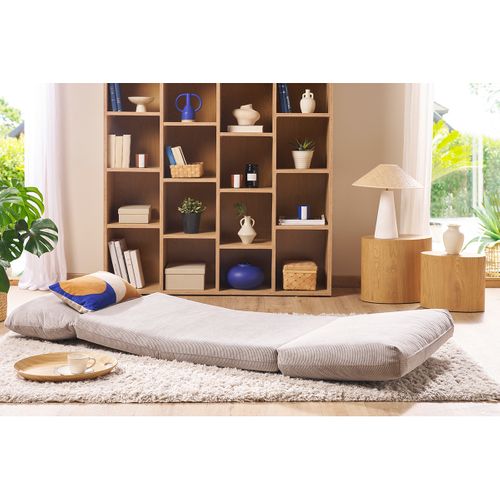 Chauffeuse 1 Place Convertible En Tissu Velours Côtelé Jaune Curry Spencer