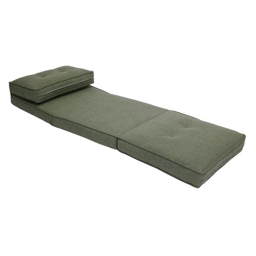 Chauffeuse 1 Place Convertible En Tissu Vert Kaki Sally