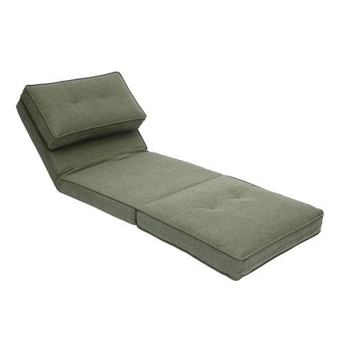 Chauffeuse 1 Place Convertible En Tissu Vert Kaki Sally