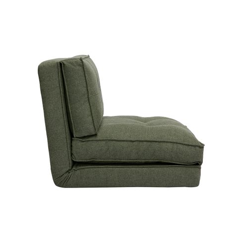 Chauffeuse 1 Place Convertible En Tissu Vert Kaki Sally