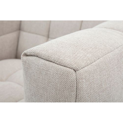 Fauteuil Design En Tissu Effet Velours Texturé Beige Corto
