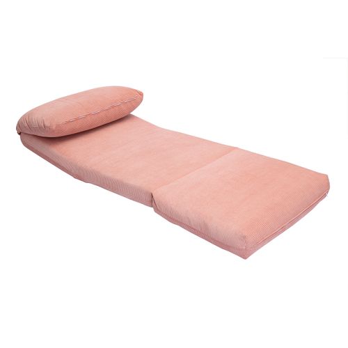 Chauffeuse 1 Place Convertible En Tissu Velours Côtelé Rose Spencer