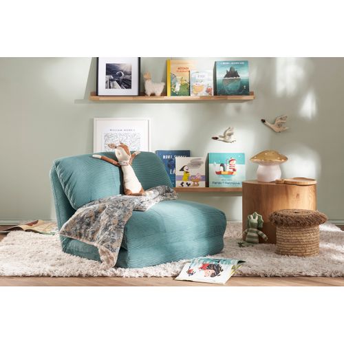 Chauffeuse 1 Place Convertible En Tissu Velours Côtelé Rose Spencer