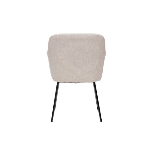 Chaises En Tissu Effet Velours Texturé Beige Et Métal Noir (lot De 2) Amika