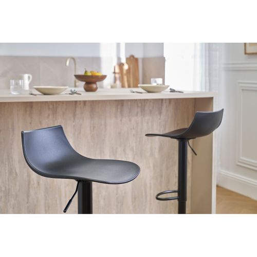 Tabourets De Bar Réglables Design Noirs (lot De 2) Kelly