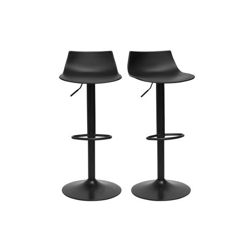 Tabourets De Bar Réglables Design Noirs (lot De 2) Kelly