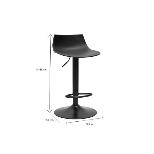 Tabourets De Bar Réglables Design Noirs (lot De 2) Kelly