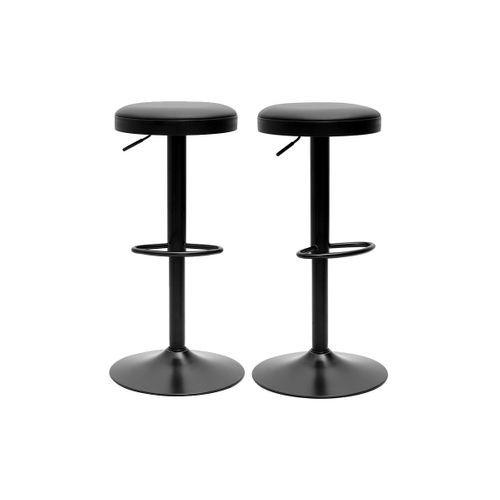 Tabourets De Bar Réglables Noirs (lot De 2) Byron