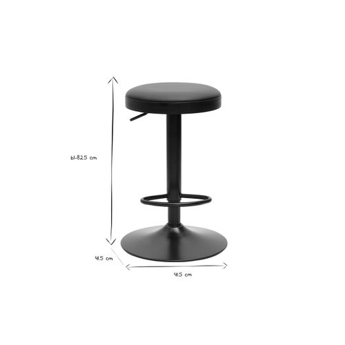 Tabourets De Bar Réglables Noirs (lot De 2) Byron