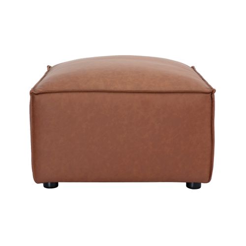 Pouf Repose Pieds En Cuir Marron Split