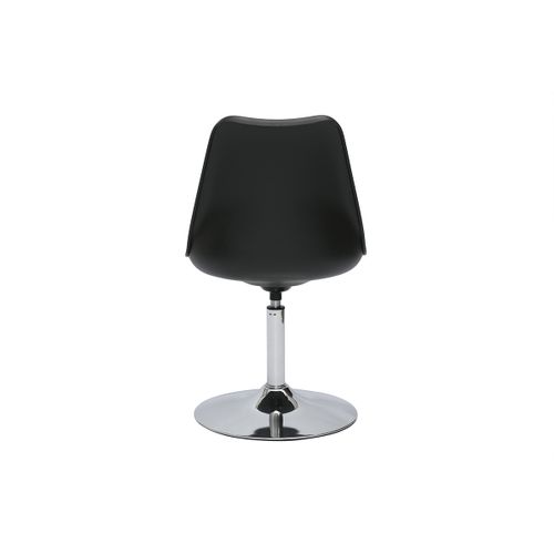 Chaise Design Pivotante Noire Et Métal Chromé Steevy V2