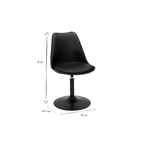 Chaise Design Pivotant Noir Mat Steevy V2