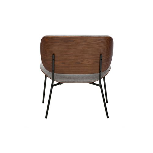 Fauteuil En Tissu Effet Velours Texturé Gris Et Métal Noir Shelby