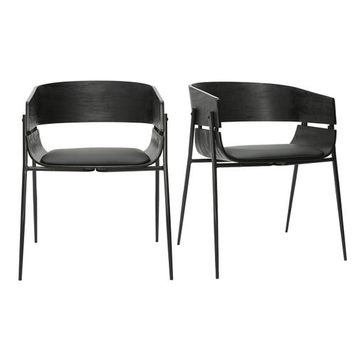 Chaises Design Noires (lot De 2) Wess