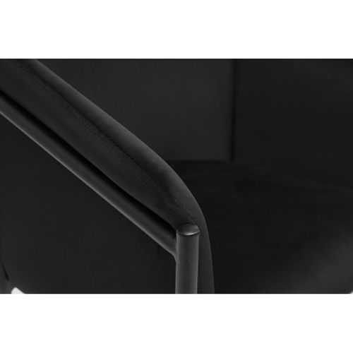 Chaise Design Noire En Tissu Velours Et Métal Briane