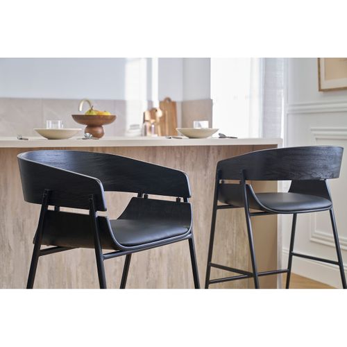 Tabourets De Bar Design Noirs (lot De 2) Wess