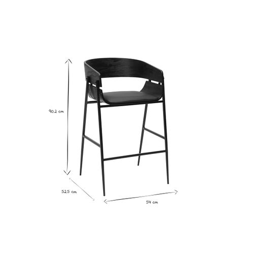 Tabourets De Bar Design Noirs (lot De 2) Wess
