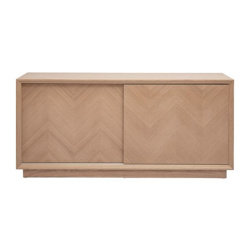 Buffet Bas Avec Portes Coulissantes En Bois Clair Chêne L160 Cm Arrow