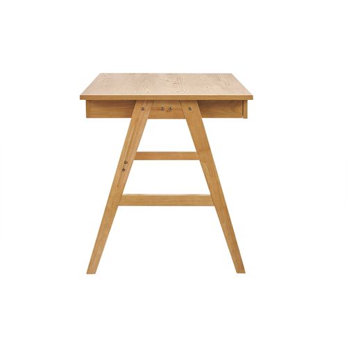 Bureau Design Avec Rangements 2 Tiroirs Bois Clair Hévéa L120 Cm Brook
