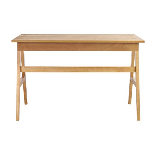 Bureau Design Avec Rangements 2 Tiroirs Bois Clair Hévéa L120 Cm Brook