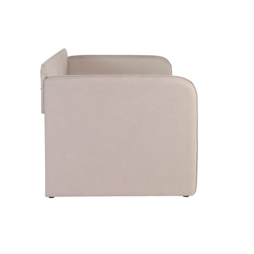 Lit Gigogne En Tissu Taupe 90 X 190 Cm Edison