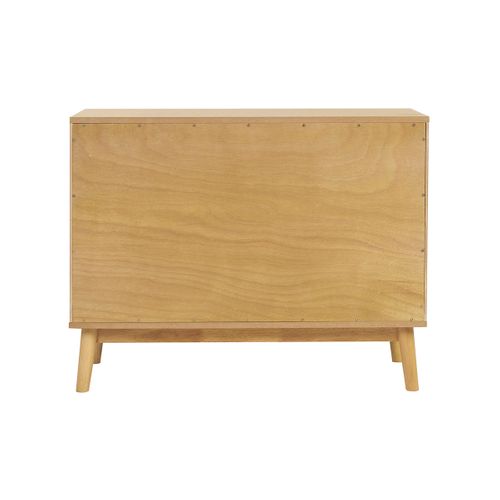 Commode Scandinave Bois Clair Chêne 3 Tiroirs L90 Cm Felix