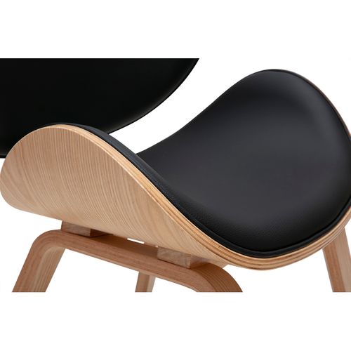 Chaise Design Noire Et Bois Clair Walnut