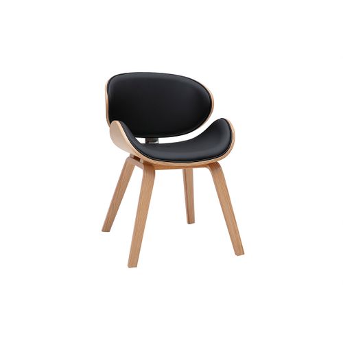 Chaise Design Noire Et Bois Clair Walnut