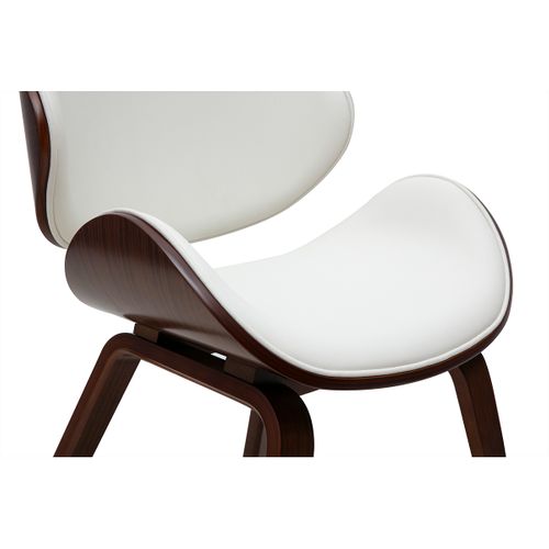 Chaise Design Blanche Et Bois Foncé Noyer Walnut