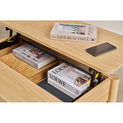 Table Basse Relevable Finition Bois Chêne L100 Cm Bolso