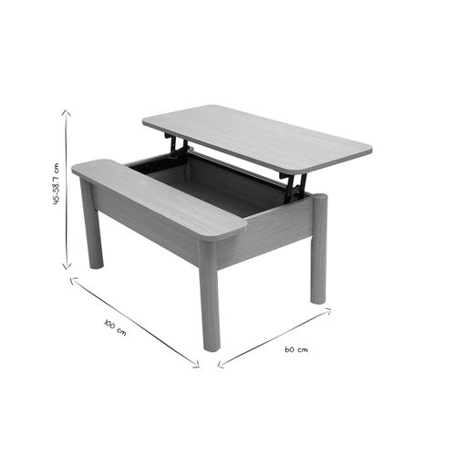 Table Basse Relevable Finition Bois Chêne L100 Cm Bolso