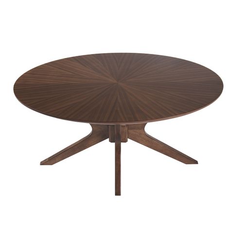 Table Basse Ovale Bois Foncé Noyer L90 Cm Dielli