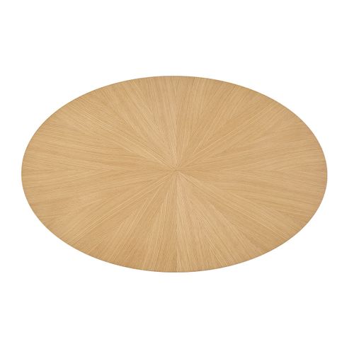 Table Basse Ovale Bois Clair Chêne L90 Cm Dielli