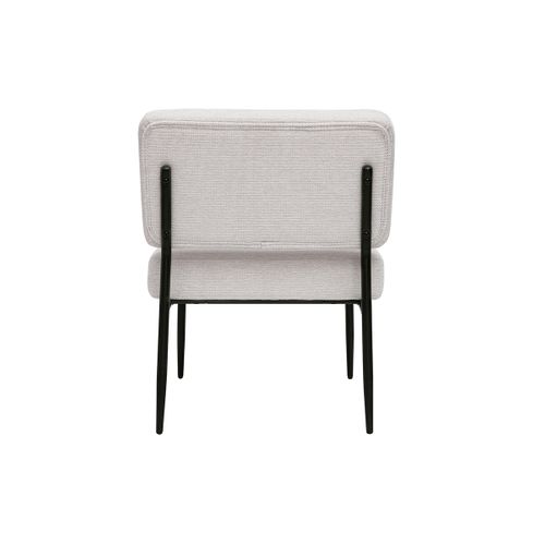 Fauteuil En Tissu Chenille Beige Et Métal Noir Vedana