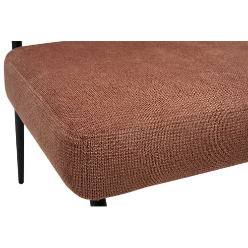 Fauteuil En Tissu Chenille Terre Brûlée Et Métal Noir Vedana