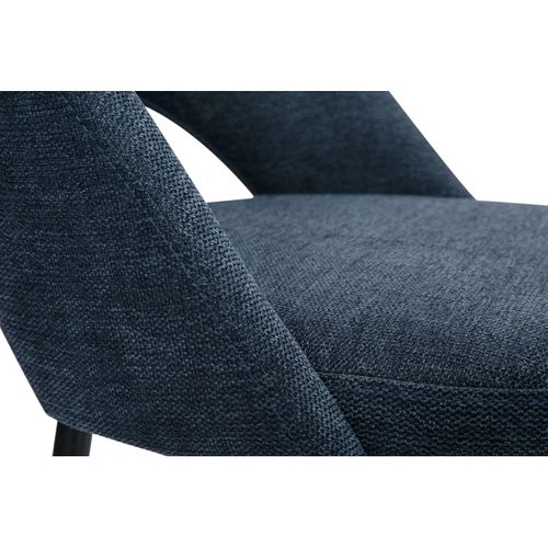 Tabourets De Bar En Tissu Effet Velours Texturé Bleu Foncé H65 Cm (lot De 2) Cosette