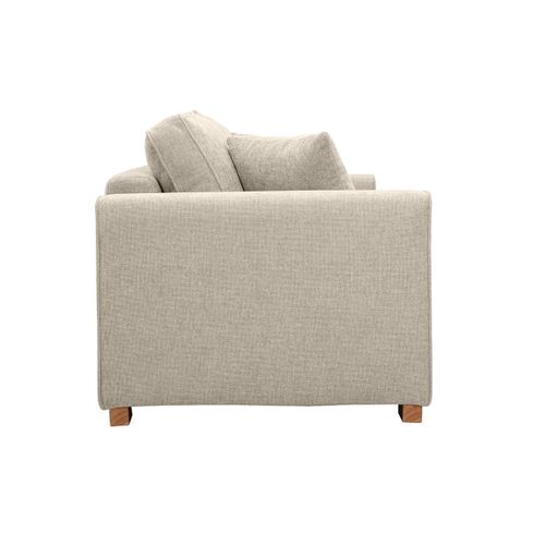 Canapé Design 3 Places En Tissu Effet Velours Texturé Beige Pepper