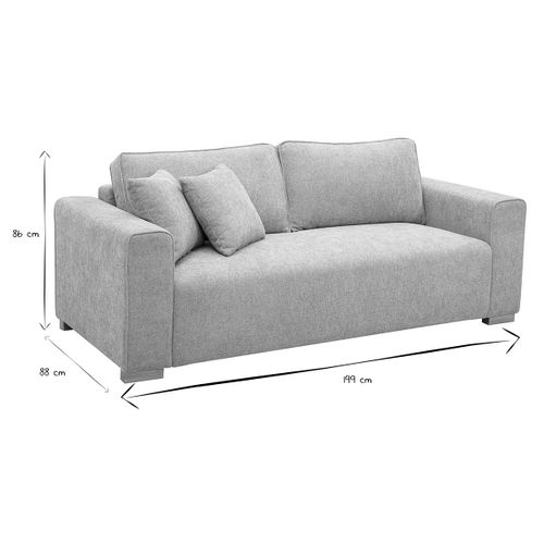 Canapé Design 3 Places En Tissu Effet Velours Texturé Beige Pepper