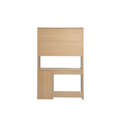 Bureau Bibliothèque Avec Rangements Finition Bois Clair Chêne L115 Cm Wissem