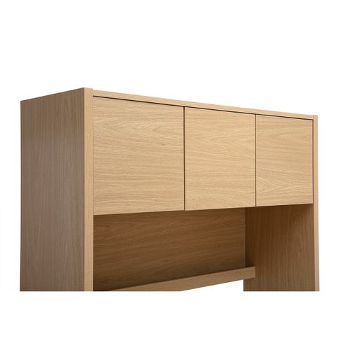 Bureau Bibliothèque Avec Rangements Finition Bois Clair Chêne L115 Cm Wissem