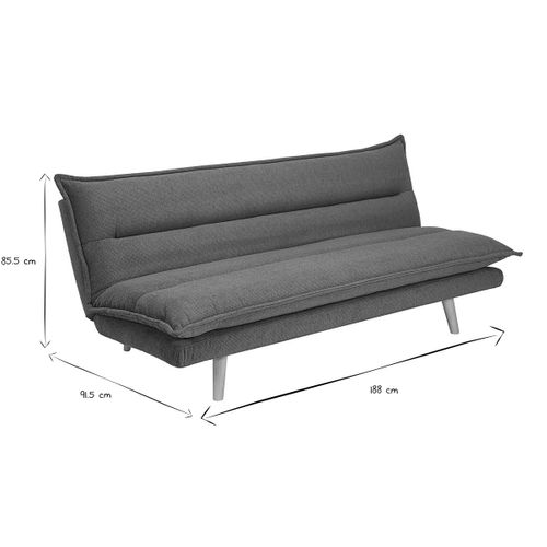 Canapé Convertible 3 Places En Tissu Chenille Terre Brûlée Et Bois Clair Bingo