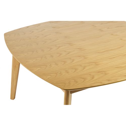 Table à Manger Carrée Scandinave Bois Clair Chêne L140 Cm Leena