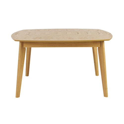 Table à Manger Carrée Scandinave Bois Clair Chêne L140 Cm Leena