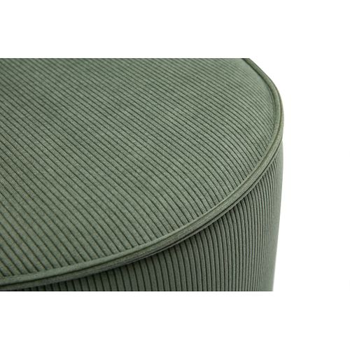 Pouf Rond En Velours Côtelé Vert Kaki D40 Cm Paul