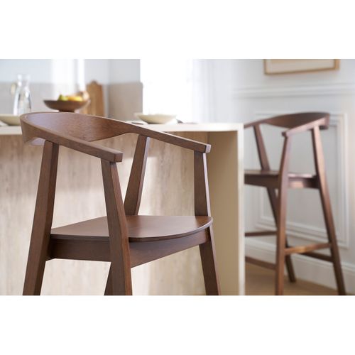Tabourets De Bar Scandinaves En Bois Foncé (lot De 2) Bahia
