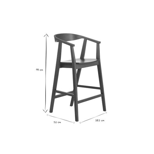 Tabourets De Bar Scandinaves En Bois Foncé (lot De 2) Bahia