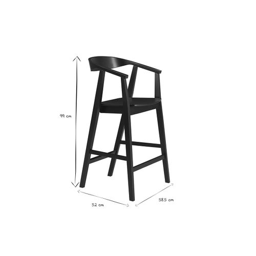 Tabourets De Bar Scandinaves En Bois Noir (lot De 2) Bahia
