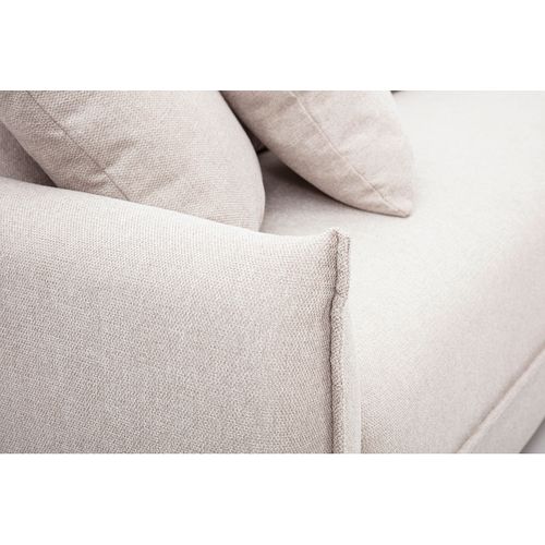 Canapé 3 Places En Tissu Effet Velours Texturé Beige Pio