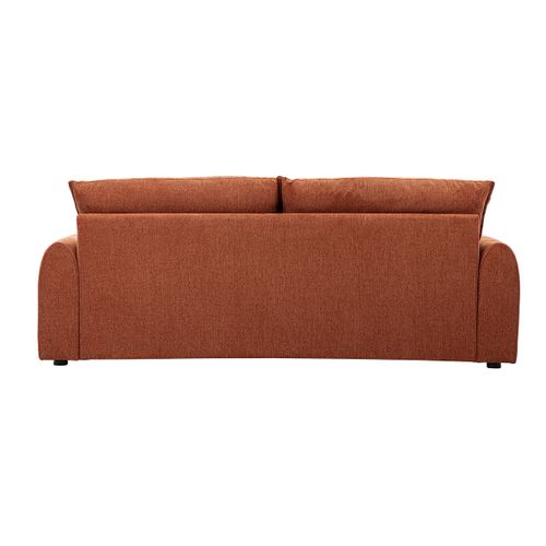 Canapé 3 Places En Tissu Effet Velours Texturé Terre Brûlée Pio